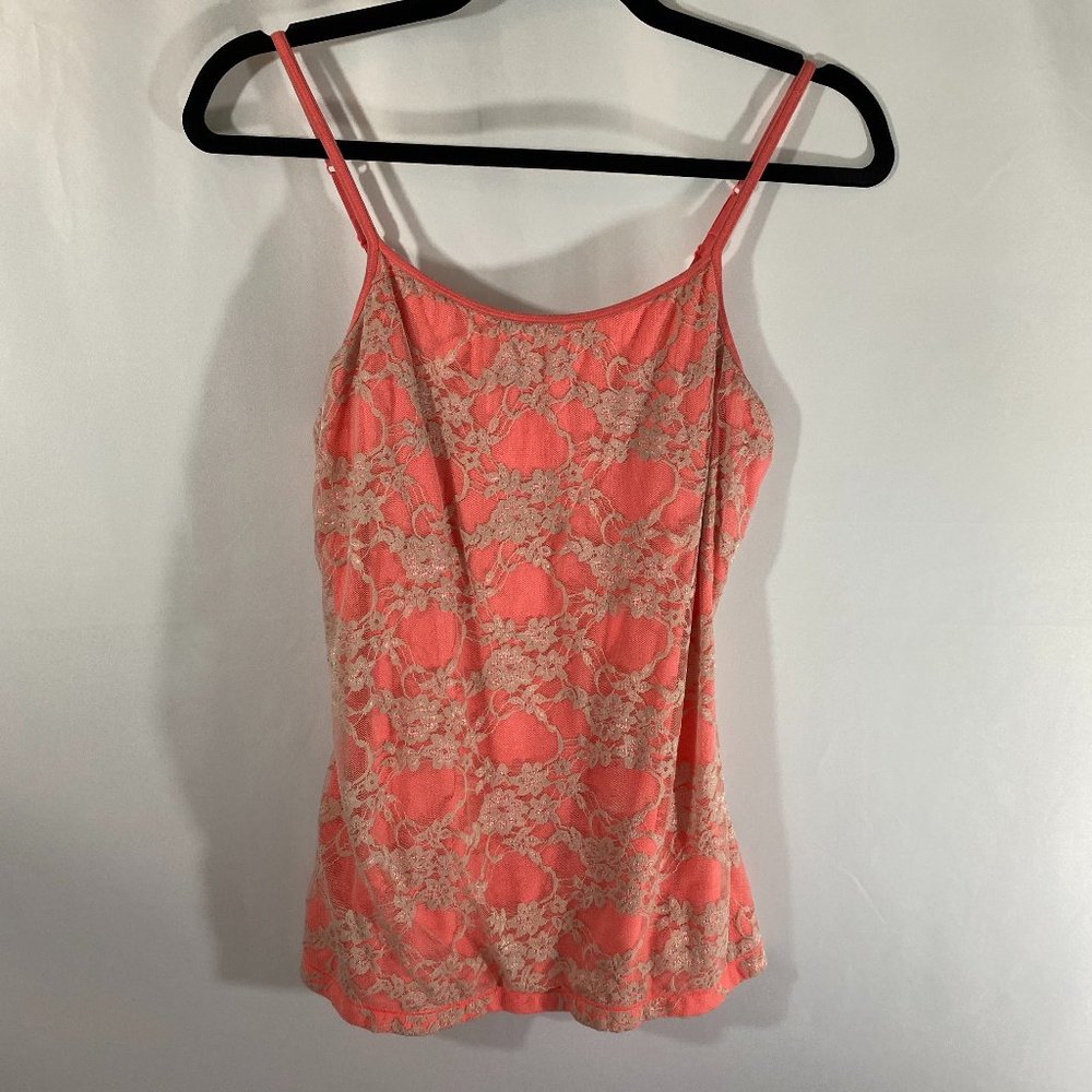 Express Sexy Stretch Peach Tank Top With Lace